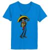 Ladies’  Junior Fine Jersey V-Neck Longer Length T-Shirt Thumbnail