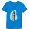 Ladies’  Junior Fine Jersey V-Neck Longer Length T-Shirt Thumbnail
