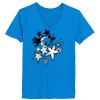 Ladies’  Junior Fine Jersey V-Neck Longer Length T-Shirt Thumbnail