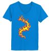 Ladies’  Junior Fine Jersey V-Neck Longer Length T-Shirt Thumbnail