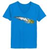 Ladies’  Junior Fine Jersey V-Neck Longer Length T-Shirt Thumbnail