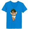 Ladies’  Junior Fine Jersey V-Neck Longer Length T-Shirt Thumbnail