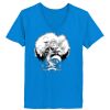 Ladies’  Junior Fine Jersey V-Neck Longer Length T-Shirt Thumbnail