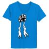 Ladies’  Junior Fine Jersey V-Neck Longer Length T-Shirt Thumbnail