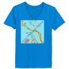 Ladies’  Junior Fine Jersey V-Neck Longer Length T-Shirt Thumbnail