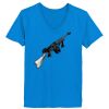 Ladies’  Junior Fine Jersey V-Neck Longer Length T-Shirt Thumbnail