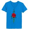 Ladies’  Junior Fine Jersey V-Neck Longer Length T-Shirt Thumbnail