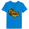 Ladies’  Junior Fine Jersey V-Neck Longer Length T-Shirt Thumbnail