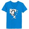 Ladies’  Junior Fine Jersey V-Neck Longer Length T-Shirt Thumbnail