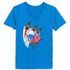 Ladies’  Junior Fine Jersey V-Neck Longer Length T-Shirt Thumbnail