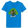 Ladies’  Junior Fine Jersey V-Neck Longer Length T-Shirt Thumbnail