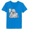 Ladies’  Junior Fine Jersey V-Neck Longer Length T-Shirt Thumbnail