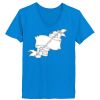 Ladies’  Junior Fine Jersey V-Neck Longer Length T-Shirt Thumbnail