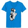Ladies’  Junior Fine Jersey V-Neck Longer Length T-Shirt Thumbnail