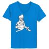 Ladies’  Junior Fine Jersey V-Neck Longer Length T-Shirt Thumbnail