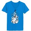 Ladies’  Junior Fine Jersey V-Neck Longer Length T-Shirt Thumbnail