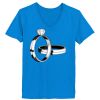 Ladies’  Junior Fine Jersey V-Neck Longer Length T-Shirt Thumbnail