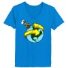 Ladies’  Junior Fine Jersey V-Neck Longer Length T-Shirt Thumbnail