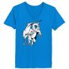 Ladies’  Junior Fine Jersey V-Neck Longer Length T-Shirt Thumbnail