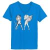 Ladies’  Junior Fine Jersey V-Neck Longer Length T-Shirt Thumbnail