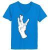Ladies’  Junior Fine Jersey V-Neck Longer Length T-Shirt Thumbnail