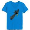 Ladies’  Junior Fine Jersey V-Neck Longer Length T-Shirt Thumbnail
