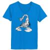 Ladies’  Junior Fine Jersey V-Neck Longer Length T-Shirt Thumbnail