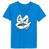 Ladies’  Junior Fine Jersey V-Neck Longer Length T-Shirt Thumbnail