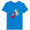 Ladies’  Junior Fine Jersey V-Neck Longer Length T-Shirt Thumbnail