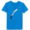 Ladies’  Junior Fine Jersey V-Neck Longer Length T-Shirt Thumbnail