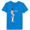 Ladies’  Junior Fine Jersey V-Neck Longer Length T-Shirt Thumbnail