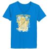 Ladies’  Junior Fine Jersey V-Neck Longer Length T-Shirt Thumbnail