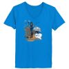 Ladies’  Junior Fine Jersey V-Neck Longer Length T-Shirt Thumbnail