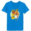 Ladies’  Junior Fine Jersey V-Neck Longer Length T-Shirt Thumbnail