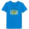 Ladies’  Junior Fine Jersey V-Neck Longer Length T-Shirt Thumbnail