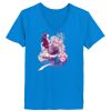 Ladies’  Junior Fine Jersey V-Neck Longer Length T-Shirt Thumbnail
