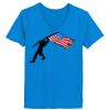 Ladies’  Junior Fine Jersey V-Neck Longer Length T-Shirt Thumbnail