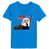 Ladies’  Junior Fine Jersey V-Neck Longer Length T-Shirt Thumbnail