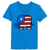 Ladies’  Junior Fine Jersey V-Neck Longer Length T-Shirt Thumbnail