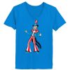 Ladies’  Junior Fine Jersey V-Neck Longer Length T-Shirt Thumbnail