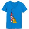Ladies’  Junior Fine Jersey V-Neck Longer Length T-Shirt Thumbnail