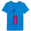 Ladies’  Junior Fine Jersey V-Neck Longer Length T-Shirt Thumbnail