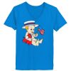 Ladies’  Junior Fine Jersey V-Neck Longer Length T-Shirt Thumbnail