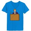 Ladies’  Junior Fine Jersey V-Neck Longer Length T-Shirt Thumbnail