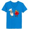 Ladies’  Junior Fine Jersey V-Neck Longer Length T-Shirt Thumbnail