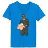 Ladies’  Junior Fine Jersey V-Neck Longer Length T-Shirt Thumbnail