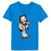 Ladies’  Junior Fine Jersey V-Neck Longer Length T-Shirt Thumbnail
