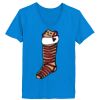 Ladies’  Junior Fine Jersey V-Neck Longer Length T-Shirt Thumbnail