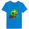Ladies’  Junior Fine Jersey V-Neck Longer Length T-Shirt Thumbnail
