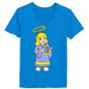 Ladies’  Junior Fine Jersey V-Neck Longer Length T-Shirt Thumbnail